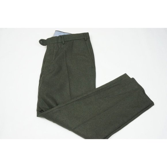 Taylor Stitch Flannel Wool Blend Green Casual Pants Sz 35